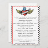 Rockabilly Heart Tattoo Style Gothic Wedding Kaart (Voorkant / Achterkant)