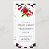 Rockabilly Hearts and Roos Wedding Programme Programmakaart (Voorkant / Achterkant)