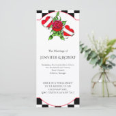 Rockabilly Hearts and Roos Wedding Programme Programmakaart (Staand voorkant)