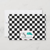 Rockabilly Hearts and Roos Wedding Response Card RSVP Kaartje (Achterkant)