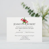 Rockabilly Hearts and Roos Wedding Response Card RSVP Kaartje (Staand voorkant)