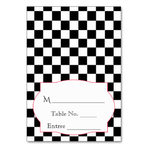 Rockabilly Hearts and Rose Place Card Kaart