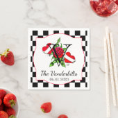 Rockabilly Hearts en Roos bruiloft servet (Insitu)