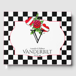 Rockabilly Hearts Roos bruiloft gastenboek