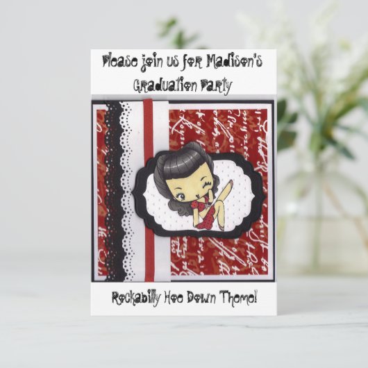 Rockabilly Home Down Party Kaart (Staand voorkant)