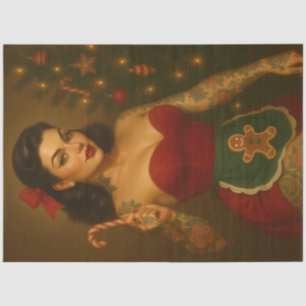 Rockabilly Kerst Pin-Up Retro Holiday Glamour Tissuepapier