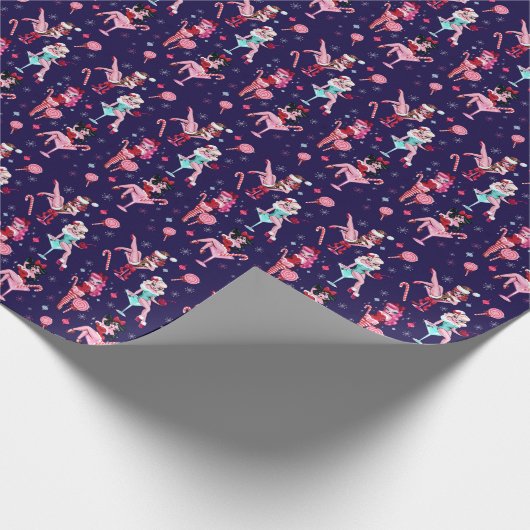 Rockabilly Kerstmis Cadeaupapier (Hoek)