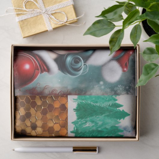 Rockabilly Kerstmis Meisje Decoupage Papier (Geschenk)