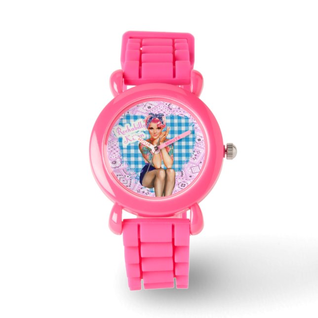 Rockabilly Kitten horloge (Voorkant)