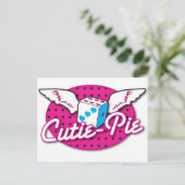 Rockabilly leuke de cutie-pastei dobbelt met briefkaart (Staand voorkant)