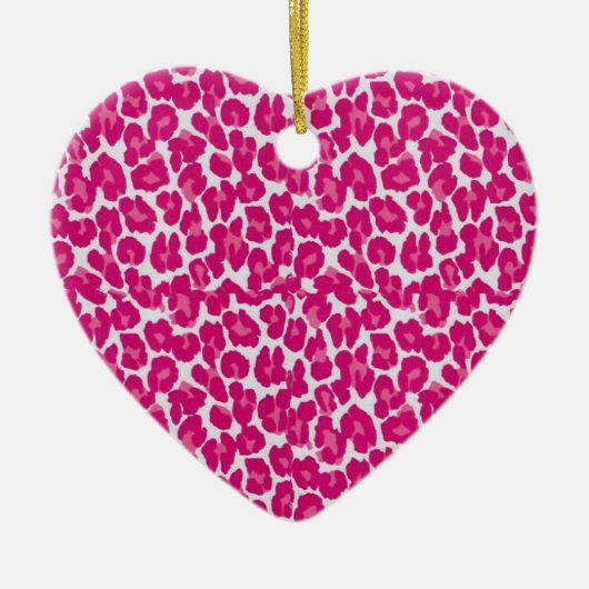 Rockabilly Liefde "Pink Luipaard" Keramisch Ornament (Voorkant)