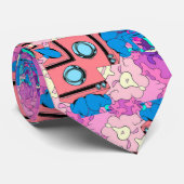 Rockabilly Mega Pimp Satin Patroon Stropdas (Opgerold)