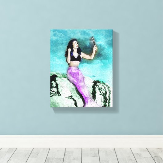 Rockabilly Mermaid Print (Insitu (Houten vloer))