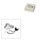 Rockabilly Mermaid Rubberstempel (Gestempeld)