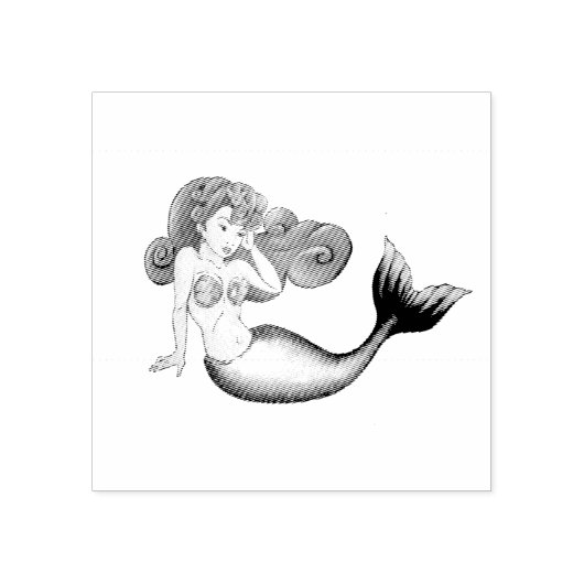 Rockabilly Mermaid Rubberstempel (Afrduk)