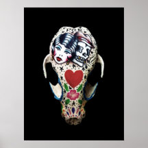 Rockabilly Painted Skull