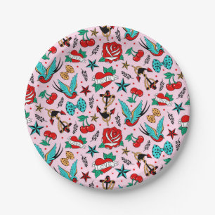 Rockabilly partij papier borden papieren bordje