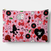 Rockabilly Patterned Pink Monogram Etui (Voorkant)