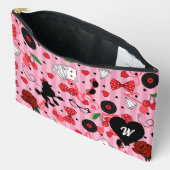  Rockabilly Patterned Pink Monogram Etui (Open)