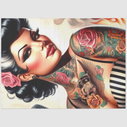Rockabilly Pin-up Tissuepapier (Voorkant)