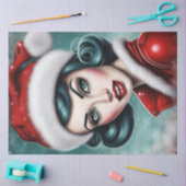 Rockabilly Pinup Kerst Decoupage Papier (Craft)