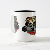 Rockabilly Pinup Meisje Koffie Mok (Voorkant links)