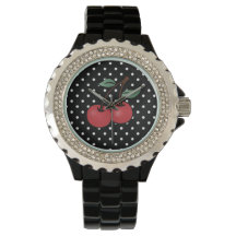 ROCKABILLY POKE STIPPEN CHERRY WRIST WATCH