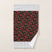 Rockabilly Polka Dots & Cherries op Black Bad Handdoek (Handdoek)