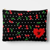 Rockabilly Polka Dots en Kersen Monogram Etui (Voorkant)