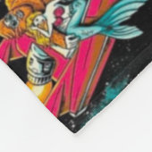 Rockabilly Psychedelic Alien Space Ride Mandala Fleece Deken (Hoek)