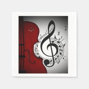 ROCKABILLY RETRO MUSIC LOVER CELLO NAPKINS SERVETTEN