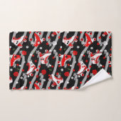 Rockabilly Retro Roller Skating Pattern Bad Handdoek (Handdoek)