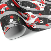Rockabilly Retro Roller Skating Pattern Cadeaupapier (Rol Hoek)