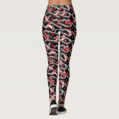 Rockabilly Retro Roller Skating Pattern Leggings (Achterkant)