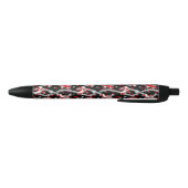 Rockabilly Retro Roller Skating Pattern Zwarte Inkt Pen (Bodem)