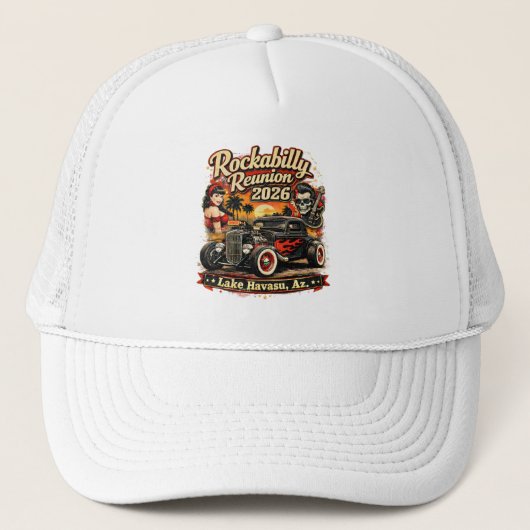 Rockabilly Reunion 2026 Hat Trucker Pet (Voorkant)