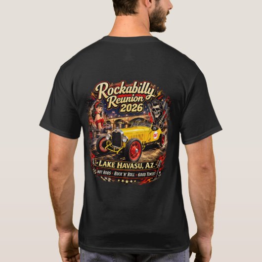 Rockabilly Reunion 2026 tumbler T-shirt (Achterkant)