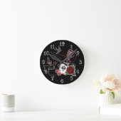 Rockabilly Rock & Roll Music Tattoo Microphone Ronde Klok (Huis)