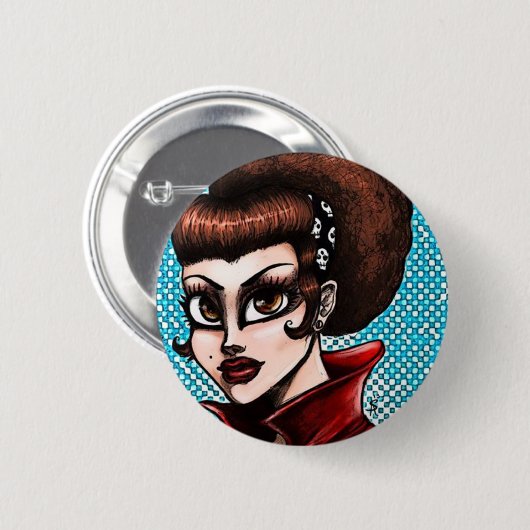 Rockabilly Ronde Button 5,7 Cm (Voorkant /achterkant)