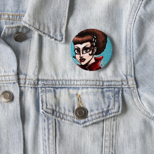 Rockabilly Ronde Button 5,7 Cm (In situ)