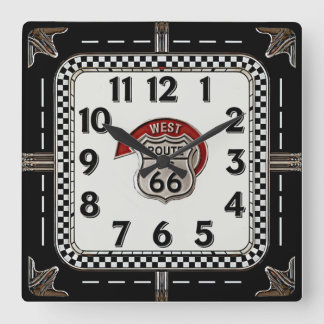 Rockabilly Route66 Vierkante Klok