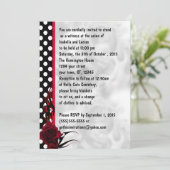 Rockabilly Rozen en Polka Dots Gothic Wedding Kaart (Staand voorkant)