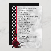 Rockabilly Rozen en Polka Dots Gothic Wedding Kaart (Voorkant / Achterkant)