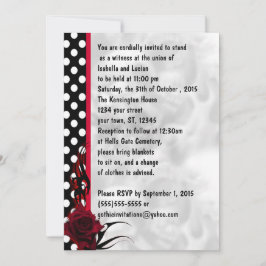 Rockabilly Rozen en Polka Dots Gothic Wedding Kaart
