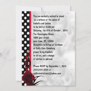 Rockabilly Rozen en Polka Dots Gothic Wedding Kaart