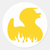 Rockabilly Rubber Duckie Ronde Sticker (Voorkant)
