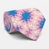 Rockabilly Satijn Star Foulard Patroon Stropdas (Opgerold)