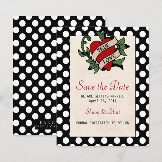 Rockabilly Save the Date (Voorkant / Achterkant)