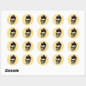 'ROCKABILLY SKULL'-Sticker Ronde Sticker (Vel)