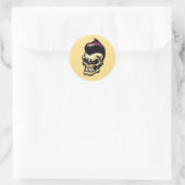 'ROCKABILLY SKULL'-Sticker Ronde Sticker (Tas)